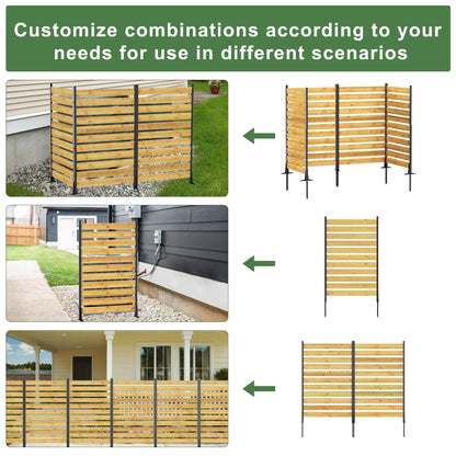 Wood Privacy Screen – Bathenum 72”H x 38.5”W, Above Ground: 61”H, Overall: 72”H, Pool Equipment Enclosure, Trash Can, Air Conditioner Fence, Aluminum Alloy Outdoor Walls