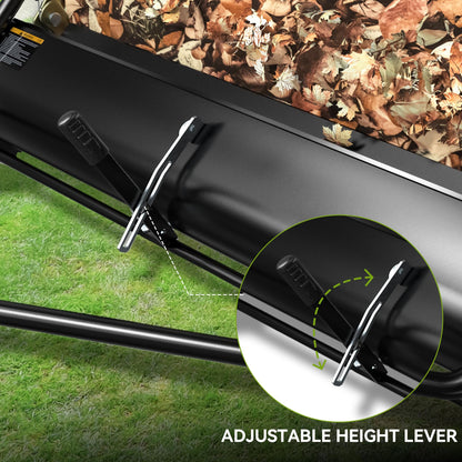 AUTOSAVER88 48" Tow Behind Lawn Sweeper, 25 cu. ft Capacity Pull Behind Lawn Sweeper, Leaf & Grass Collector with Adjustable Brush Height and Dumping Rope Design for Yard Lawn