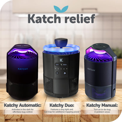 Katchy Indoor Fly Trap– Catcher & Killer for Mosquito, Fruit Fly, Gnat & Small Moth – Non-Zapper Trap with Fan Suction & Blue UV Light – Ideal for Indoor Spaces, Kitchen & Plants (Original, White)