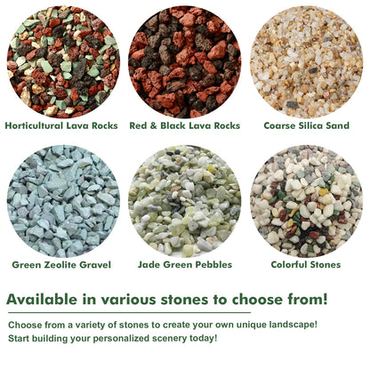 18 lbs Succulent and Cactus Bonsai Pebbles, 6-9mm Decorative Landscaping Polished Stones Natural Garden Gravel Rocks for Indoor Outdoor Plants Aquariums DIY, and Gardening Top Dressing, Jade Green