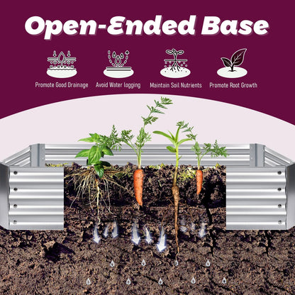 Galvanized Raised Garden Bed with Cover, 6x3x1ft Bottomless Box Metal Planter with Dual 2-Tier Roll-Up Windows, Mini Greenhouse for Patio Garden Outdoor Growing Vegetables (Green)