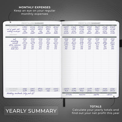 Clever Fox Income & Expense Tracker Large – Accounting & Bookkeeping Ledger Book for Small Business – 2-Year Record Notebook, A4 (Black)