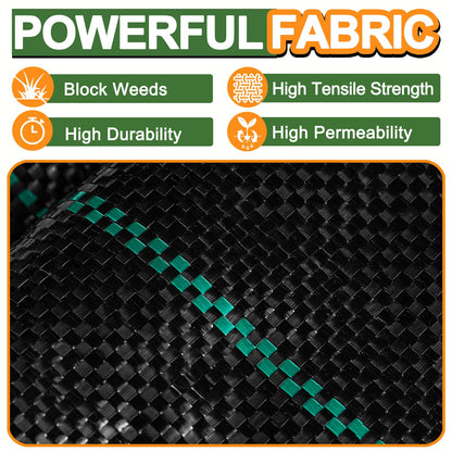 Winisok Garden Weed Barrier Landscape Fabric 2FT x 50FT, Premium Weed Control Garden Cloth, Durable Woven Geotextile Fabric, Mulch Breathable Ground Cover for Landscaping Weed Blocker Garden Bed
