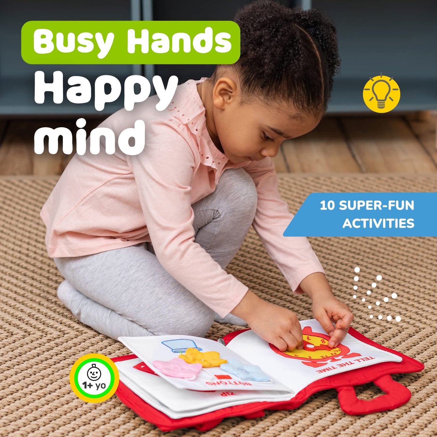 deMoca Travel Toys for Toddlers, Quiet Book for Toddlers 1-3, Baby Travel Toys for Airplane Car Rides, Montessori Busy Book for 1 Year Old with All Parts Attached, Felt Activity Pad, No Noise Gift