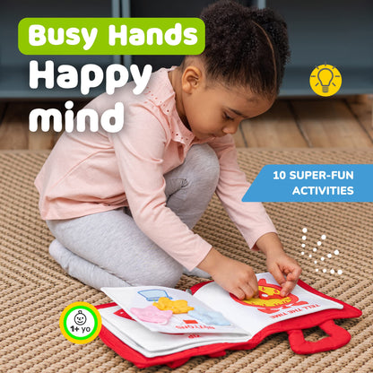 deMoca Travel Toys for Toddlers, Quiet Book for Toddlers 1-3, Baby Travel Toys for Airplane Car Rides, Montessori Busy Book for 1 Year Old with All Parts Attached, Felt Activity Pad, No Noise Gift