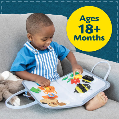 Peaceable Kingdom My Busy Tote – Soft Busy Book for Toddlers, Montessori-Inspired Sensory Learning Toy with 10+ Fine Motor Activities – Portable On‑the‑Go Activity Tote for Ages 18+ Months