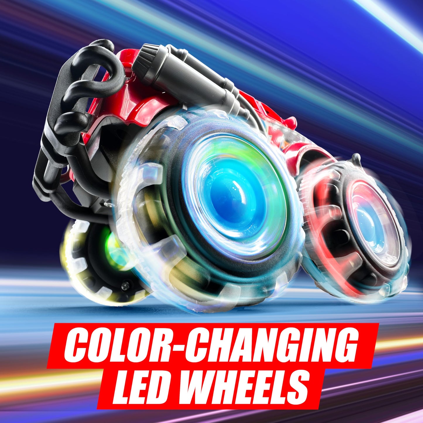 Vroomix JOYIN 3 Pack Monster Truck Toy - Toy Truck with Flashing LED Wheels - Light-Up Friction-Powered Cars for Toddlers - Boys Girls Birthday Gift