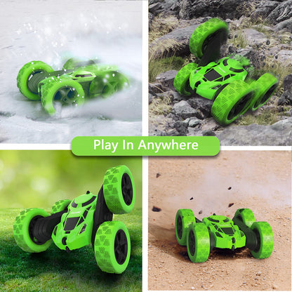 Hamdol RC Stunt Car for Kids Ages 6–12, Double-Sided Remote Control Car with LED Lights, 4WD Electric Toy Vehicle, USB Rechargeable, Perfect Birthday, Holiday for Boys & Girls