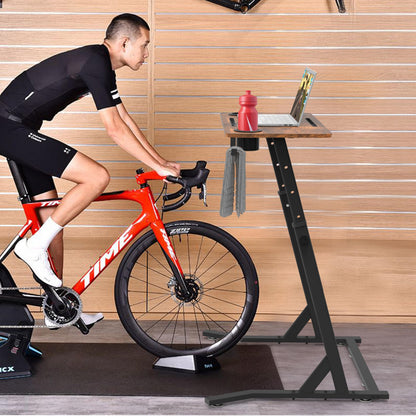 OrigoDeco Indoor Cycling Desk, Adjustable Standing Desk for Walking Pad, Bike Trainer Desk with Power Socket, for Indoor Cycling Treadmill & Office Use, Exercise While Working or Watching TV