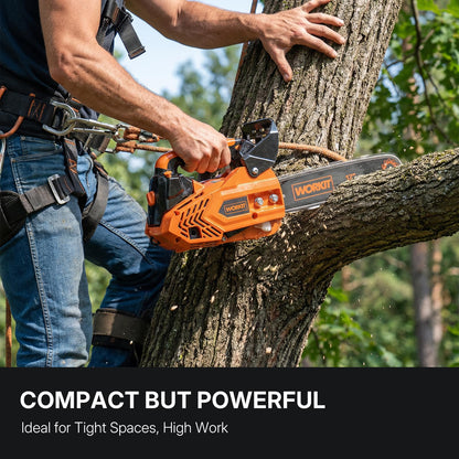 WORKIT 25.4CC Gas Powered Chainsaw, 12-Inch 1.2HP Top Handle Gas Chainsaw Easy Start, 2-Cycle Xtreme Engine, Commercial Grade Petrol Small Chain Saw with Auto Oiler, Wood Cutting and Tree Pruning