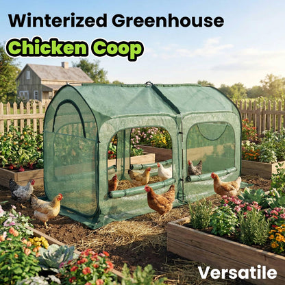 Pop up Greenhouse Tent Cover Tunnel Plant House,Large Gardening Flower Sunshine Room with Mesh Windows,Backyard PE Cover for Cold Frost Protector with Stakes and Rope Guys (Large Size)