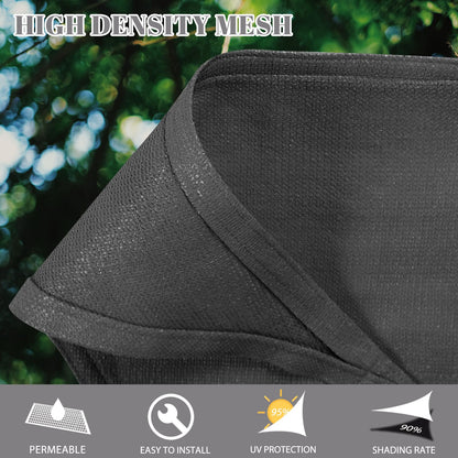 Cool Area Sun Shade Sail 12x16FT Rectangle Shade Canopy Outdoor Sunshade for Patio Backyard Garden, Dark Grey