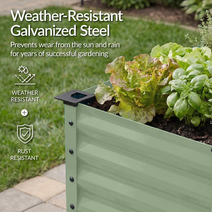 Best Choice Products 48x24x30in Galvanized Raised Garden Bed, Metal Elevated Planter Box, Vegetable Garden for Backyard, Patio, Balcony, 100% Non Toxic Materials - Sage Green