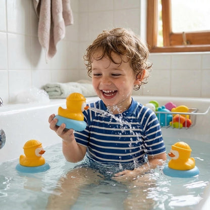 2-Pack Duck Baby Teething Toys, Detachable Silicone Infant Teethers & Bath Toys, Floating Water Sensory Toys for Babies 3+ Months, Food Grade BPA-Free Chew Toys for Bathtub & Pool, Ideal Baby Gift