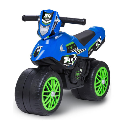Waddle Kids Motorcycle Balance Bike - Toddler Ride on Toys w/Sounds, Wide Wheel Base, Rubber Coated Wheels, Foot to Floor Toddler Car Up to 44 Lbs, Motorbike for Kids Ages 18 Months to 3 Yrs, Blue