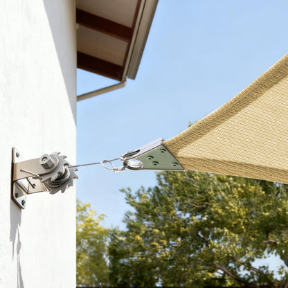 ColourTree Super Ring 12' x 12' Beige Square Sun Shade Sail, Commercial Grade UPF50 Canopy, Reinforced Corners & Edges, 260 GSM Fabric Heavy Duty -5 Years Warranty (We Make Custom Size)