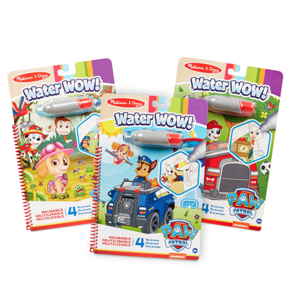 Melissa & Doug Water Wow! Paw Patrol Mess Free Coloring Book, Reusable Water-Reveal Activity Pad, 3-Pack, Skye, Chase, Marshall, Travel Toys, Party Favors, for Toddlers & Kids Ages 3+