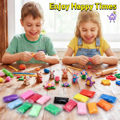 VioraWhite 72 Pcs 38oz Air Dry Clay Bulk Modeling Ultra Lightweight Foam Modeling Clay for Kids Adults DIY Gifts Party Arts Crafts and School Project Supplies(15 Colors)