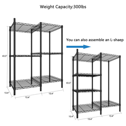 Xiofio 6-Tier Metal Plant Stand for Indoor Outdoor, Multiple Flower Pot Holder, Adjustable for Bedroom, Living Room, Balcony, Garden, Black