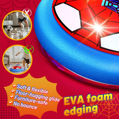 HopeRock Soccer Toys 2 Pack Hover Soccer Ball Toys Indoor Soccer Set with LED Lights, Soft Foam Bumpers, Air Floating Soccer Gifts for Kids Boys Girls Ages 3-12