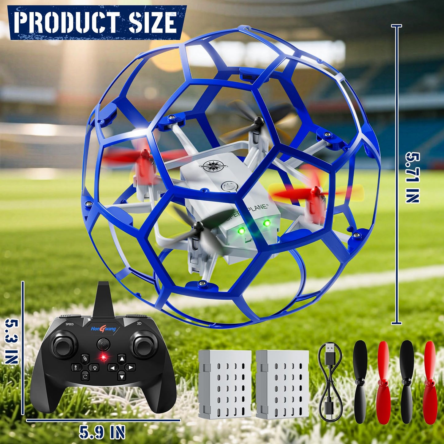 JUKUDAHU Remote Control Helicopter for Kids 8-12, 2.4 GHz RC Helicopter Ball with Lights, 360° Flips, Flying Toy Ball, Outdoor Toy for Boys Girls Ages 8-16, Toy Gifts for 8 9 10 11 12