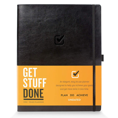Get Stuff Done Planner for Productivity - 1 Year Undated Daily Planner, 8.5- x 11- - Sturdy & Smart Organizer for Goal Setting - Personal Organizer for Men & Women