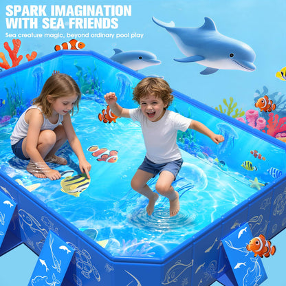 2026 Kiddie Pool with Canopy,Baby Swimming Pool for Toddler,Non-Inflatable Portable Pool for Kids,Foldable Toddler Pool with Shade,Kiddie Pool for Backyard,Pop Up Baby Beach Pool 53''×40''×33''