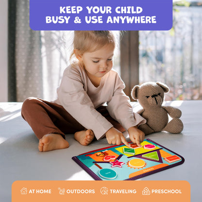 Clever Fox Play Busy Book for Toddlers 1-3 Year-Old – Baby Busy Board Book – Montessori Felt Activity Board for Learning Fine Motor Skills, Car Airplane Travel Toy – Birthday Gift for Kids Ages 1+