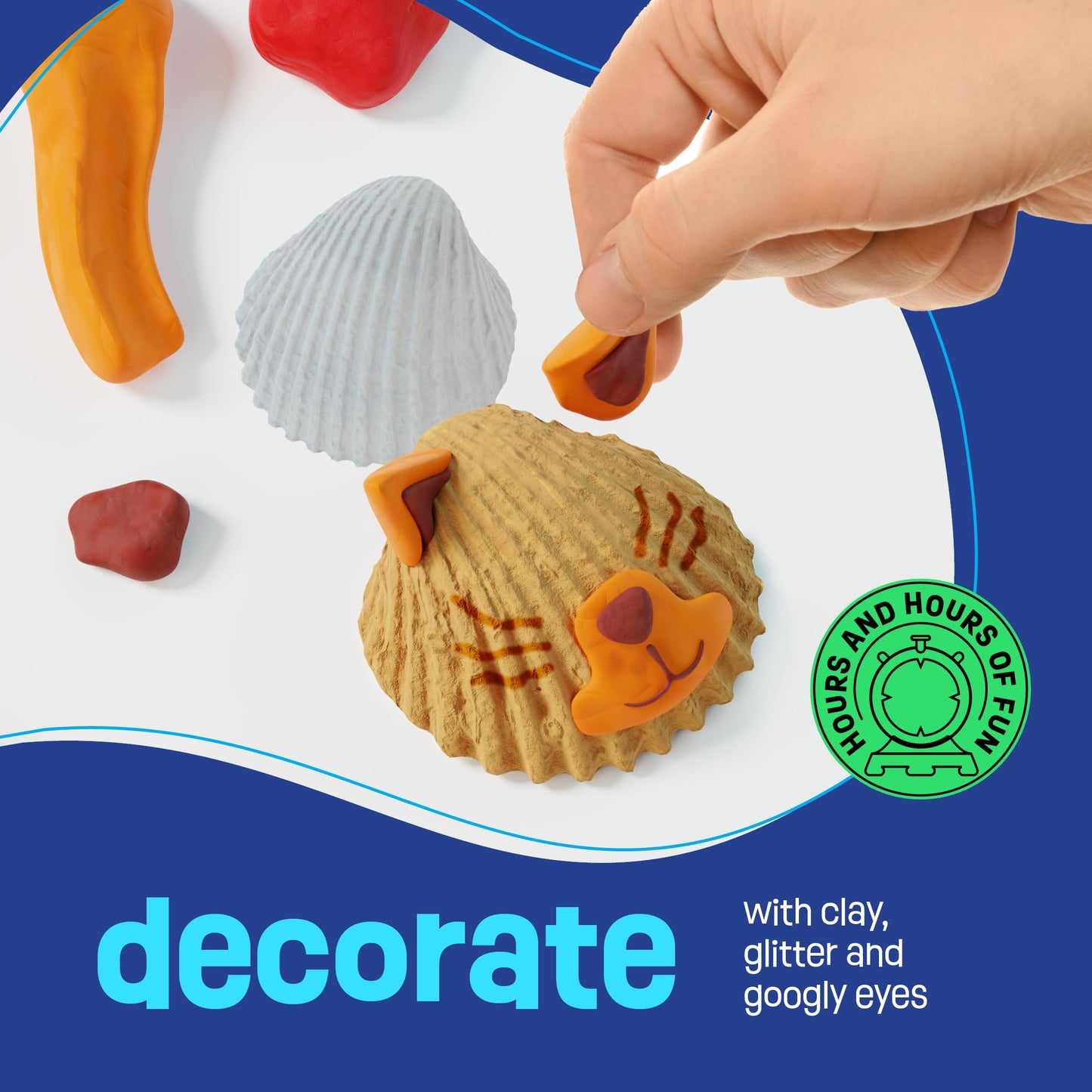 Dan&Darci Kids Sea Shell Painting Kit - Arts & Crafts for Kids - Gifts for Boys and Girls Ages 6-8, 8-12 - Craft Activities Kits - Creative Art Activity Gift Toys for Age 6 7 8 9 10 11 12 Year Old