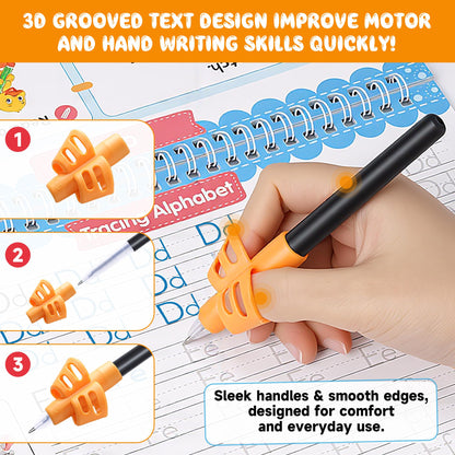 LUVORA Magic Grooved Writing Practice for Kids Ages 3-8, Reusable Handwriting Practice Books Set (6 Books) with Disappearing Ink Pens, Letter/Number Tracing, Preschool & Kindergarten Learning Kit