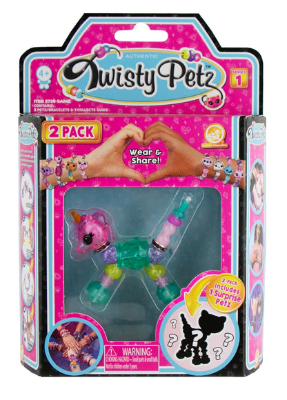 Twisty Petz 2-Pack Minty Mist Unicorn - Includes 2 Collectible Petz: 1 You See, 1 Surprise! Adorable, Collectible petz Transform into Friendship Bracelets. for Girls 6-12