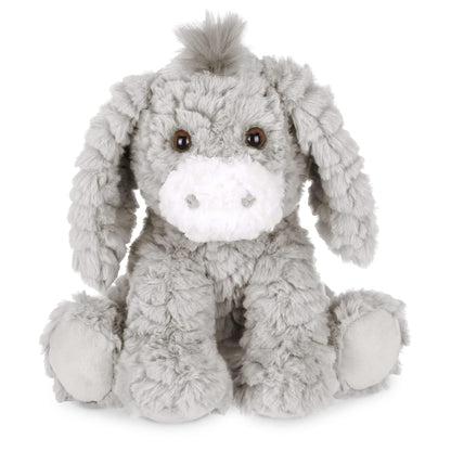 Bearington Donny Plush Donkey Stuffed Animal - 10.5" Soft Gray Donkey Toy with Scruffy Fur and Weighted Body - Adorable Cuddly Farm Animal Plush Gift for Kids, Toddlers, Babies, and Donkey Lovers