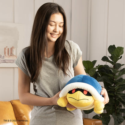 Club Mocchi Mocchi- Super Mario Plush - Buzzy Beetle Plushie - Squishy Mario Toys and Cute Stuffed Animals - Gaming Room Decor - Video Game Collectibles - 15 Inch