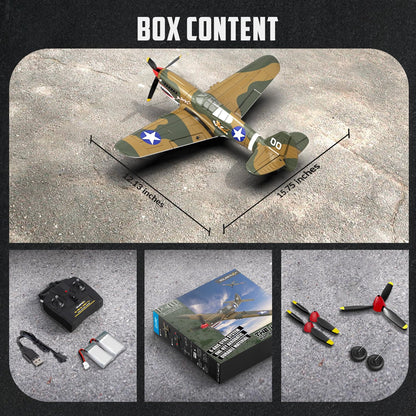 volantexrc RC Plane, 4 Channel Remote Control Airplane Fighter P40 with Aileron, 6-Axis Gyro, Aerobatics for Adults
