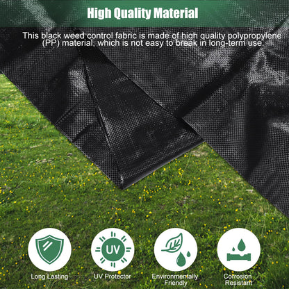 4 x 100FT Garden Weed Barrier Landscape Fabric Heavy Duty Weed Fabric Barrier Premium Garden Ground Cover Weed Control Mat with 30 U-Shaped Securing Pegs for Garden Farming Ground (4 x 50FT 2 Pack)