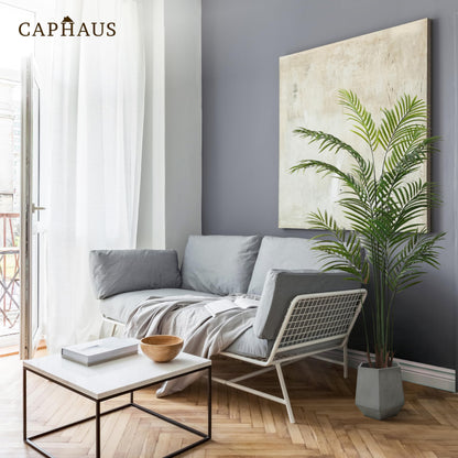 CAPHAUS 5FT Tall Artificial Palm Tree Indoor - Large Fake Palm Plant for Living Room, Realistic Faux Tree UV Resistant Low Maintenance for Home Office Decor (13 Trunks)