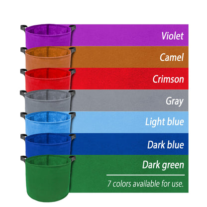 7 Pack 10 Gallon Plant Grow Bags - Mixed 7 Colors with Reinforced Handles & Aeration Design, Ideal for Tomato, Flowers & Fruits