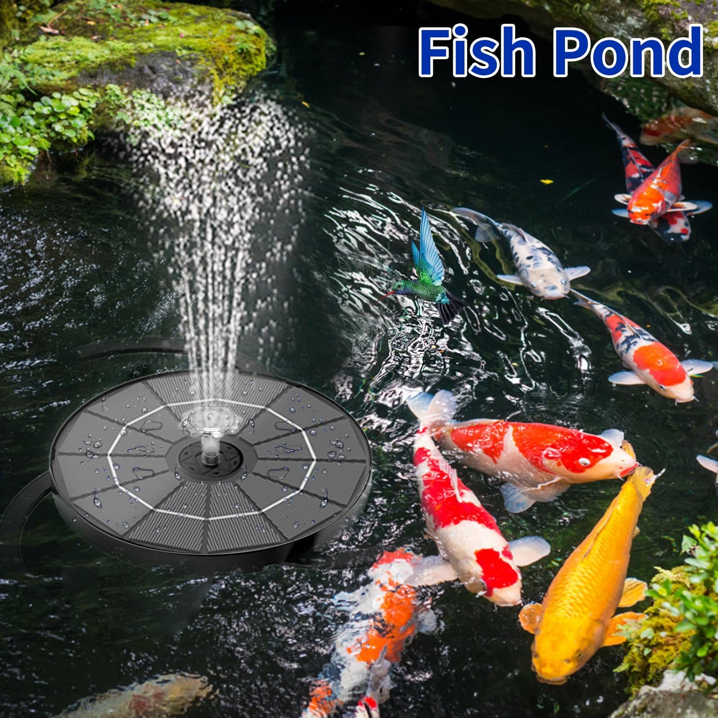 AISITIN 3.5W Solar Water Fountain with Storage & Integrated Bracket, Floating Solar Fountain Pump with Nozzles for Bird Bath, Garden, Pond, Pool, Aquarium and Outdoor (2PCS)