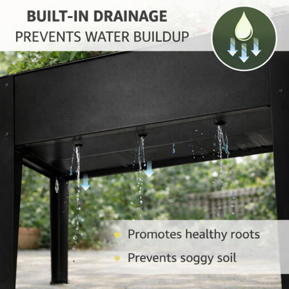 InSideOut Elevated 40" Raised Garden Bed Outdoor with Wheels & Shelf for Mobility, Metal Planter Box for Vegetables/Herbs, Patio-Balcony-Backyard (Charcoal)