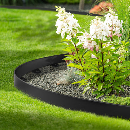 Jorvila Landscape Edging, 1.5" x 100' Plastic Garden Edging with 120 Pcs Metal Spikes, Flexible Garden Border for Lawn, Landscaping, Flower Beds