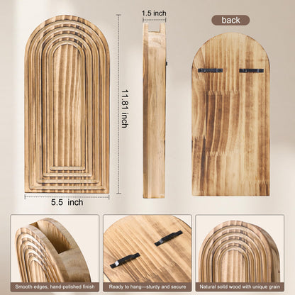 Wooden Wall Vase Set of 2, Wall Hanging Planter Modern Farmhouse Wall Decor for Boho Wall Decor for Indoor Entryway Hallway Bathroom Living Room Dining Room
