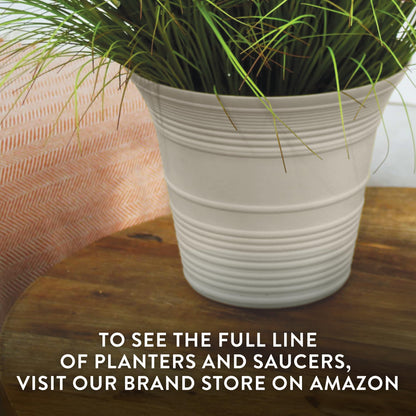 The HC Companies 7 Inch Sedona Round Self Watering Planter Pots, Lightweight UV-Resistant Plastic Indoor & Outdoor Planters, 4-Pack Flower Pots for Garden & Home Decor, Wild Red