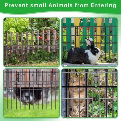 39.5ft(L) X 13in(H) Animal Barrier Fence, 28 Panels No Dig Fence for Dogs, 1.52IN Gap Anti Digging Dog Barrier, Rustproof Metal Garden Edging Border Defense for Outdoor, Yard, Lawn