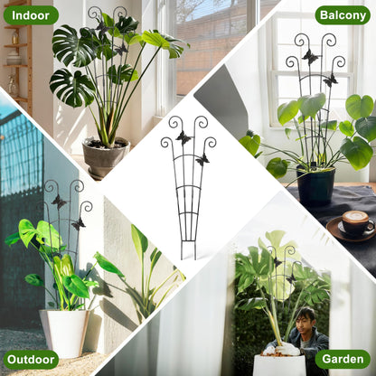 COOMIN 30'' Monstera Plant Support Outdoor, Metal Expandable Plant Supports for Indoor Plants, Garden Monstera Trellis for Climbing Plants Indoor, 2pcs