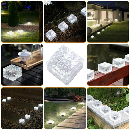 JKIMK Solar Brick Lights - Outdoor Waterproof Patio & Garden Decor (6 Packs for Patio, Yard, Walkway, Pathway)