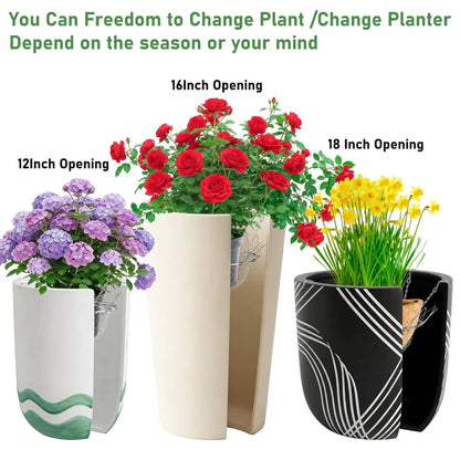 Adjustable Planter Inserts for Tall Planters Large Pots, 4 Hooks Fits in The Top Openings, Chain Planter Filler Elevate Plants, Plant Hanger for Outdoor Indoor Flower Potted