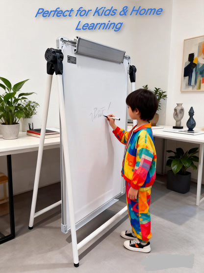 Upgraded A-Frame Whiteboard, 24 * 36‘’，360° Double-Sided Magnetic Dry Erase Board, Height Adjustable Standing Easel with Smooth Non-Slip Base for Home, Office, Classroom, Drawing