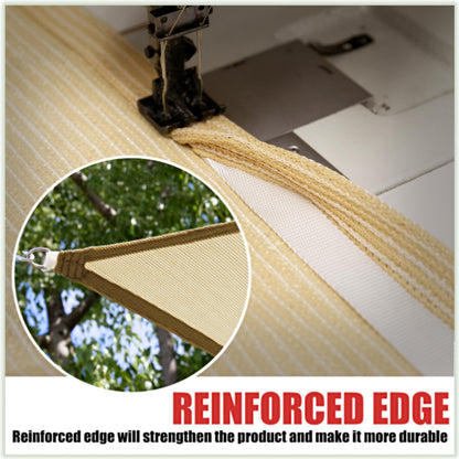 ColourTree 24' x 24' x 24' Beige Triangle CTAPT24 Sun Shade Sail Canopy Mesh Fabric UV Block UPF50 - Commercial Heavy Duty - 190 GSM - 3 Years Warranty ( We Make Custom Size )
