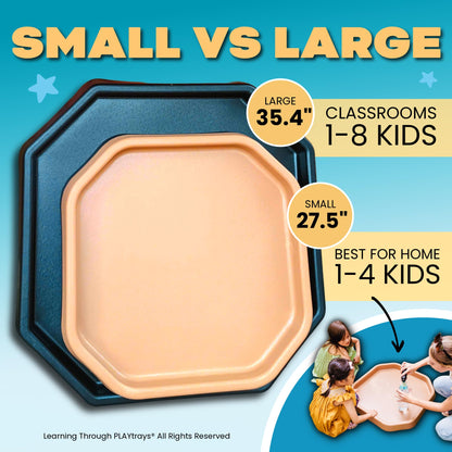 Learning Through PLAYtrays Tuff Tray 27.5” Small [Sand Brown] – Sensory Play Tray for Kids, Toddler Sensory Bin for Sand & Water Play, Montessori Activities, Reggio Classroom & Home Use