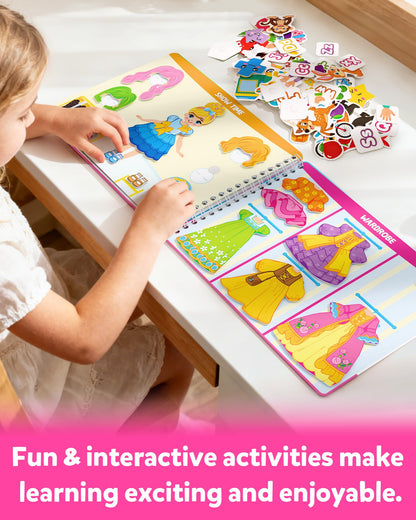 Coogam Montessori Preschool Learning Activities for Toddler Girls Age 3-5, Busy Book with Tracing & Handwriting Practice, Educational Autism Sensory Travel Toys for Girls Birthday Gifts